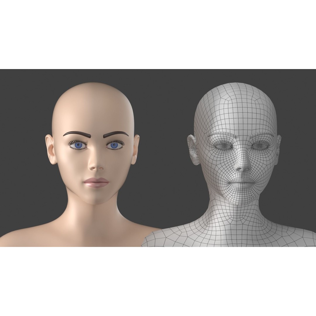 Stylized Female 3D Model – A-Pose Base Mesh, Game Ready, FBX - View 13