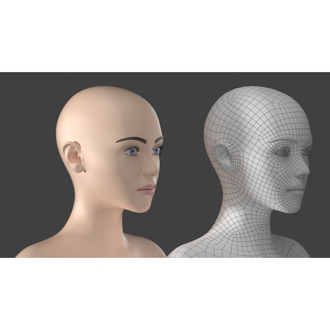 Stylized Female 3D Model – A-Pose Base Mesh, Game Ready, FBX - View 14