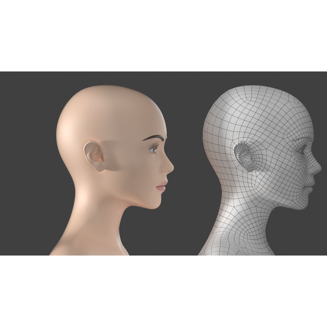 Stylized Female 3D Model – A-Pose Base Mesh, Game Ready, FBX - View 15