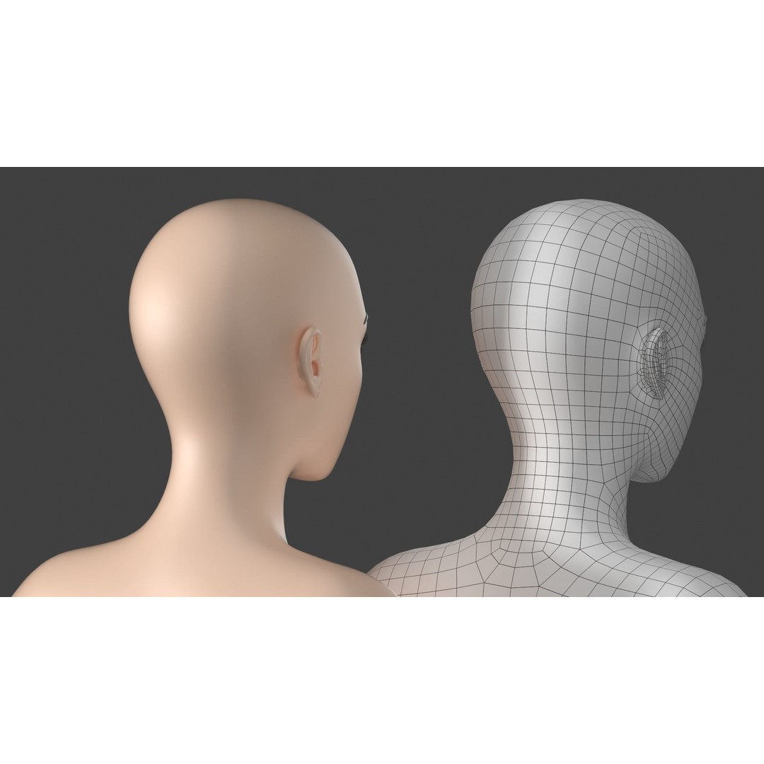 Stylized Female 3D Model – A-Pose Base Mesh, Game Ready, FBX - View 16