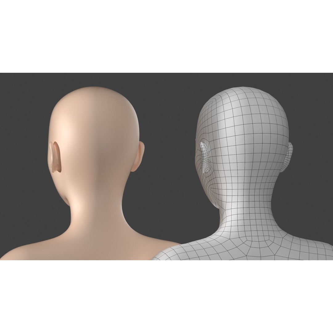 Stylized Female 3D Model – A-Pose Base Mesh, Game Ready, FBX - View 17