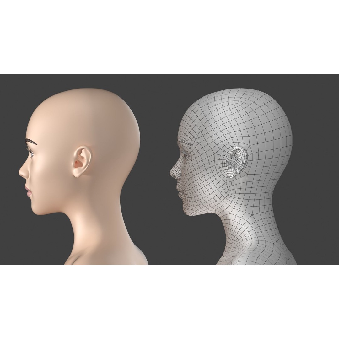 Stylized Female 3D Model – A-Pose Base Mesh, Game Ready, FBX - View 18