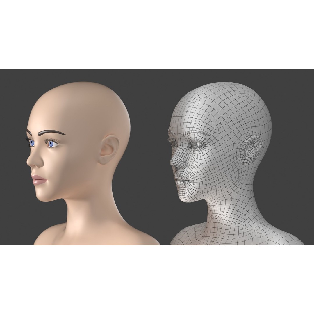 Stylized Female 3D Model – A-Pose Base Mesh, Game Ready, FBX - View 19