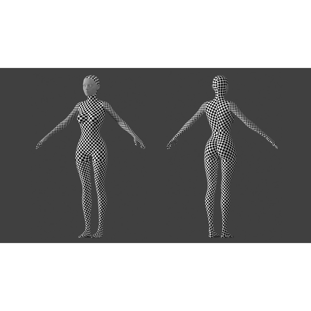 Stylized Female 3D Model – A-Pose Base Mesh, Game Ready, FBX - View 27