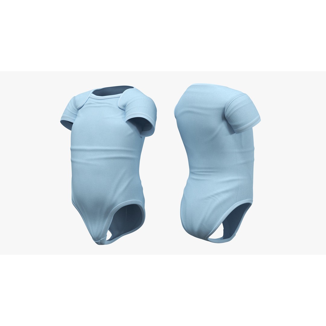 Boy Aged 1 Year 3D Model – Rigged Bodysuit Character for Animation - View 30