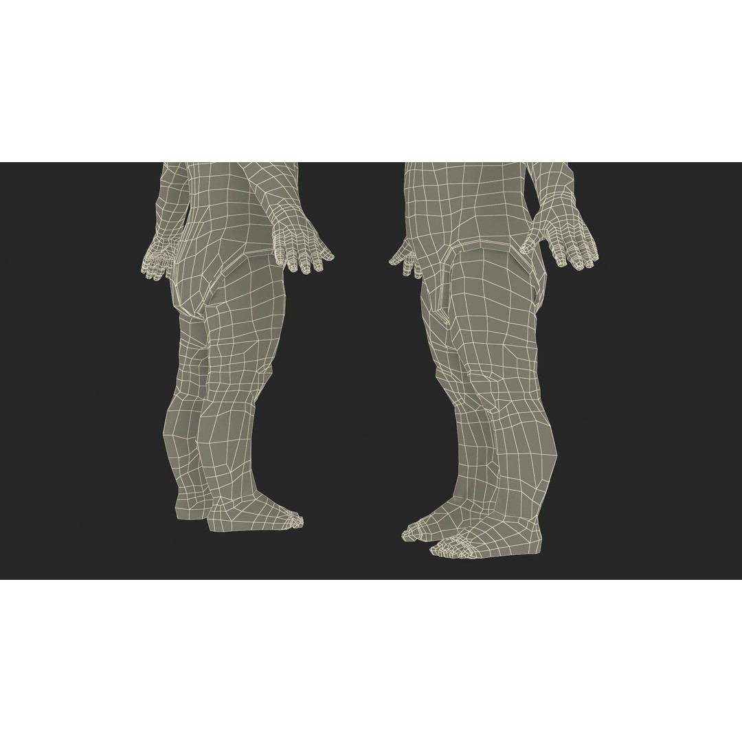 Boy Aged 1 Year 3D Model – Rigged Bodysuit Character for Animation - View 39