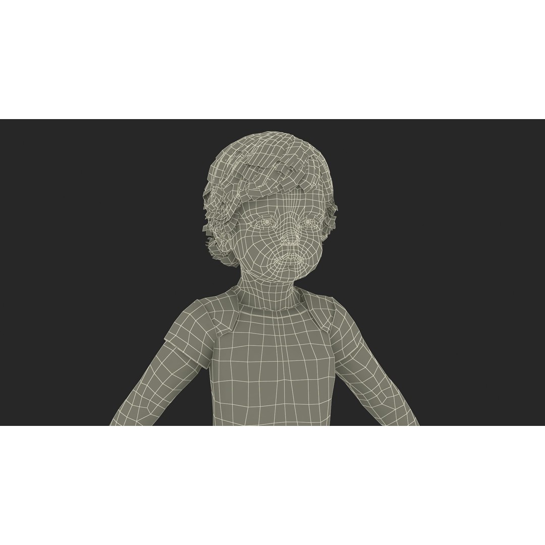 Boy Aged 1 Year 3D Model – Rigged Bodysuit Character for Animation - View 40