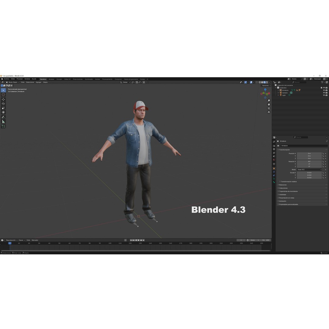 Urban Man 3D Model – Low Poly Rigged Character with Animations