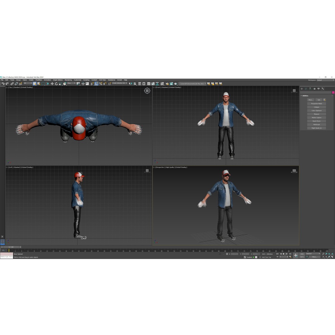 Urban Man 3D Model – Low Poly Rigged Character with Animations - View 15