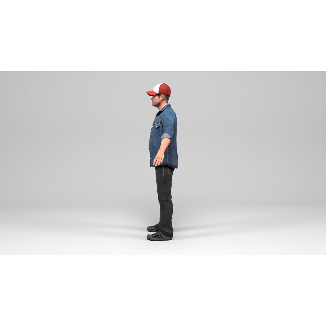 Urban Man 3D Model – Low Poly Rigged Character with Animations - View 5