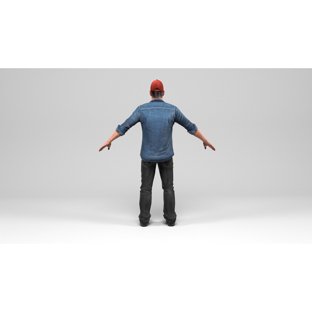 Urban Man 3D Model – Low Poly Rigged Character with Animations - View 6