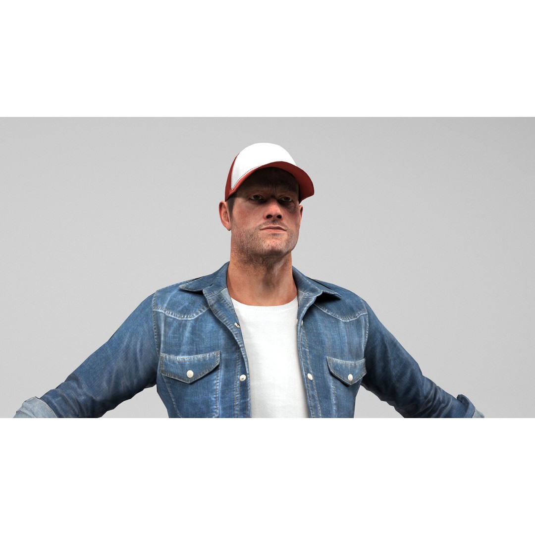 Urban Man 3D Model – Low Poly Rigged Character with Animations - View 9