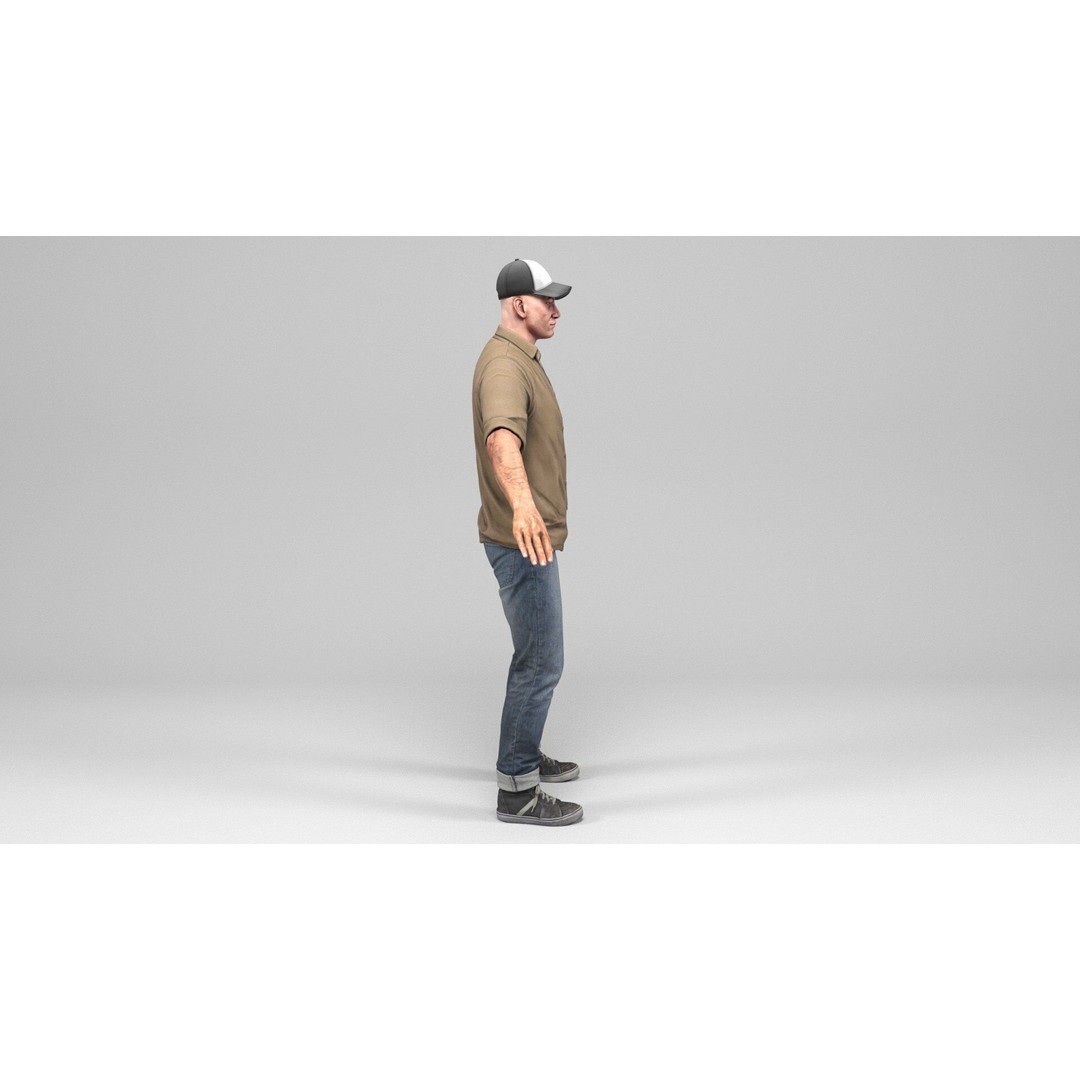 Urban Man 3D Model – Low Poly Rigged Character with Animations, FBX - View 5