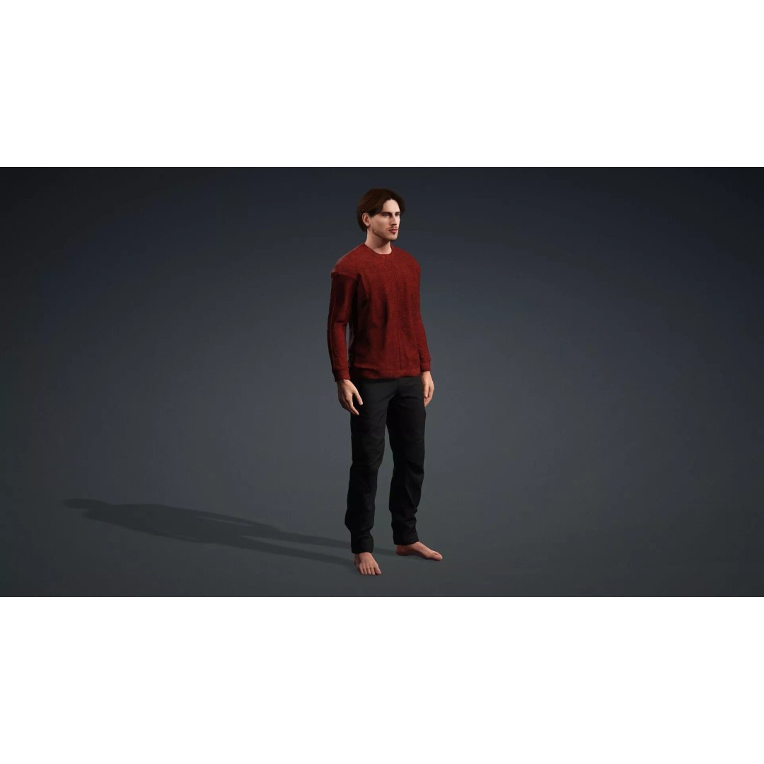 Realistic Male Character 3D Model – Game Ready, Rigged, FBX - View 11