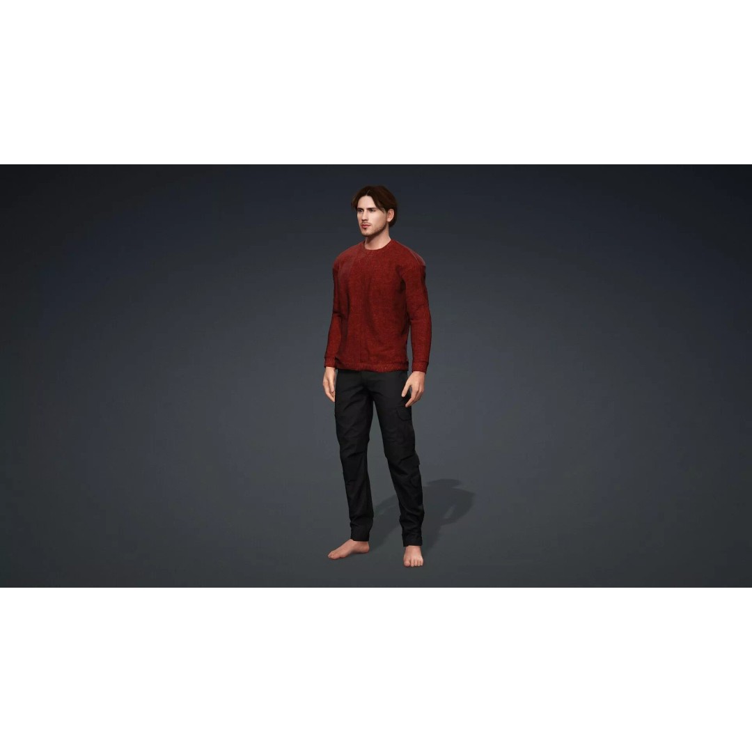 Realistic Male Character 3D Model – Game Ready, Rigged, FBX - View 12