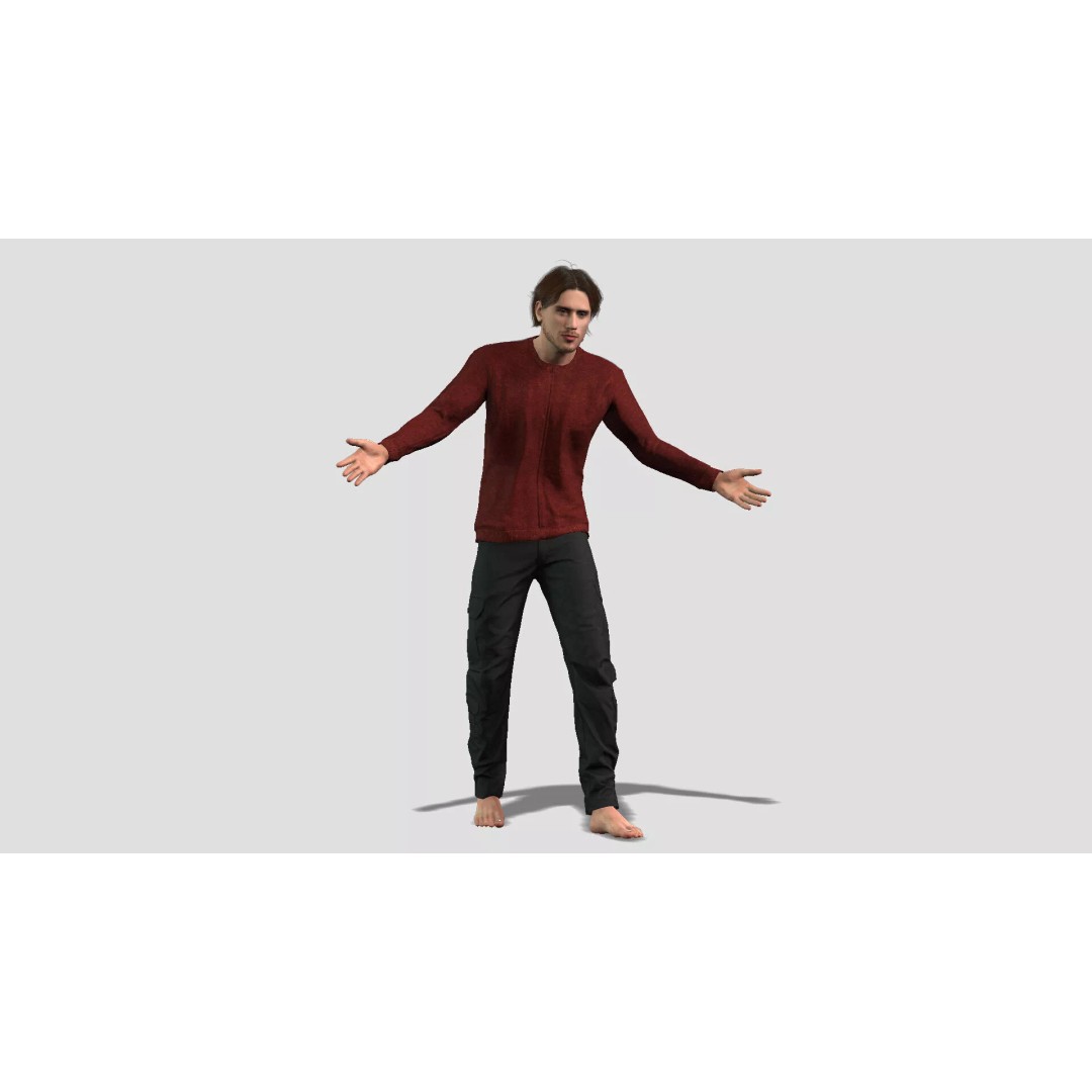 Realistic Male Character 3D Model – Game Ready, Rigged, FBX - View 2