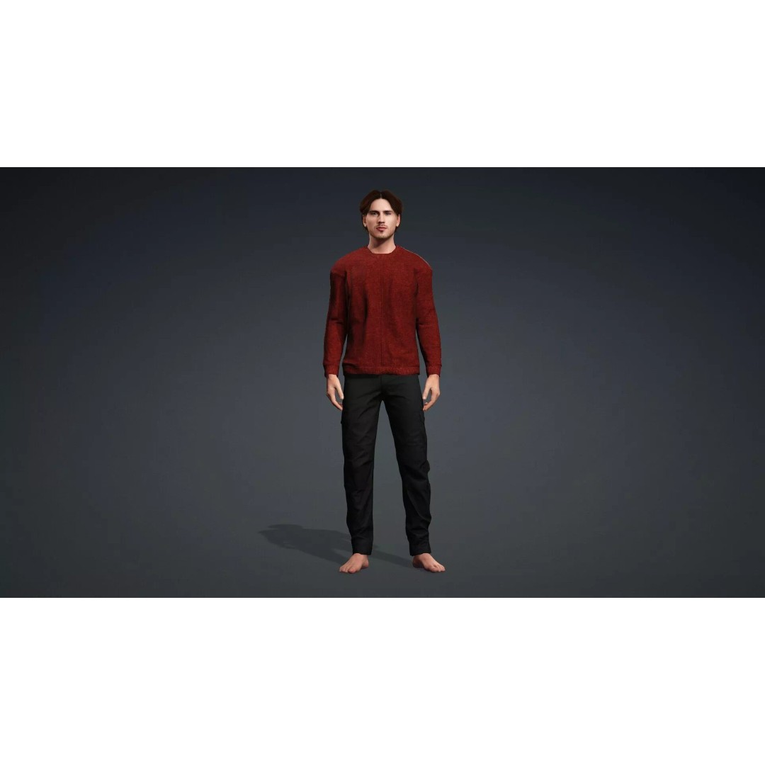 Realistic Male Character 3D Model – Game Ready, Rigged, FBX - View 3