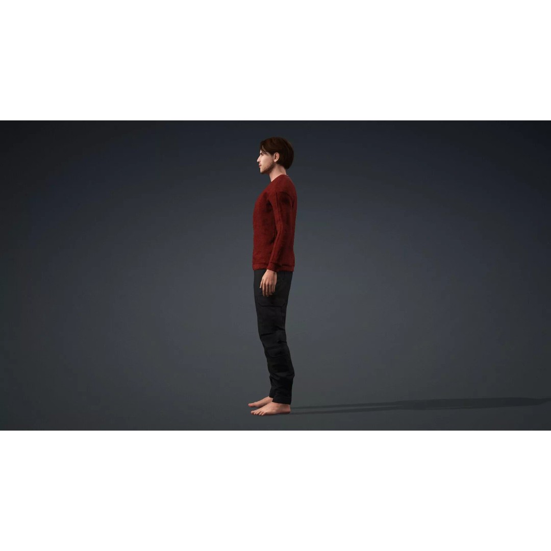 Realistic Male Character 3D Model – Game Ready, Rigged, FBX - View 5