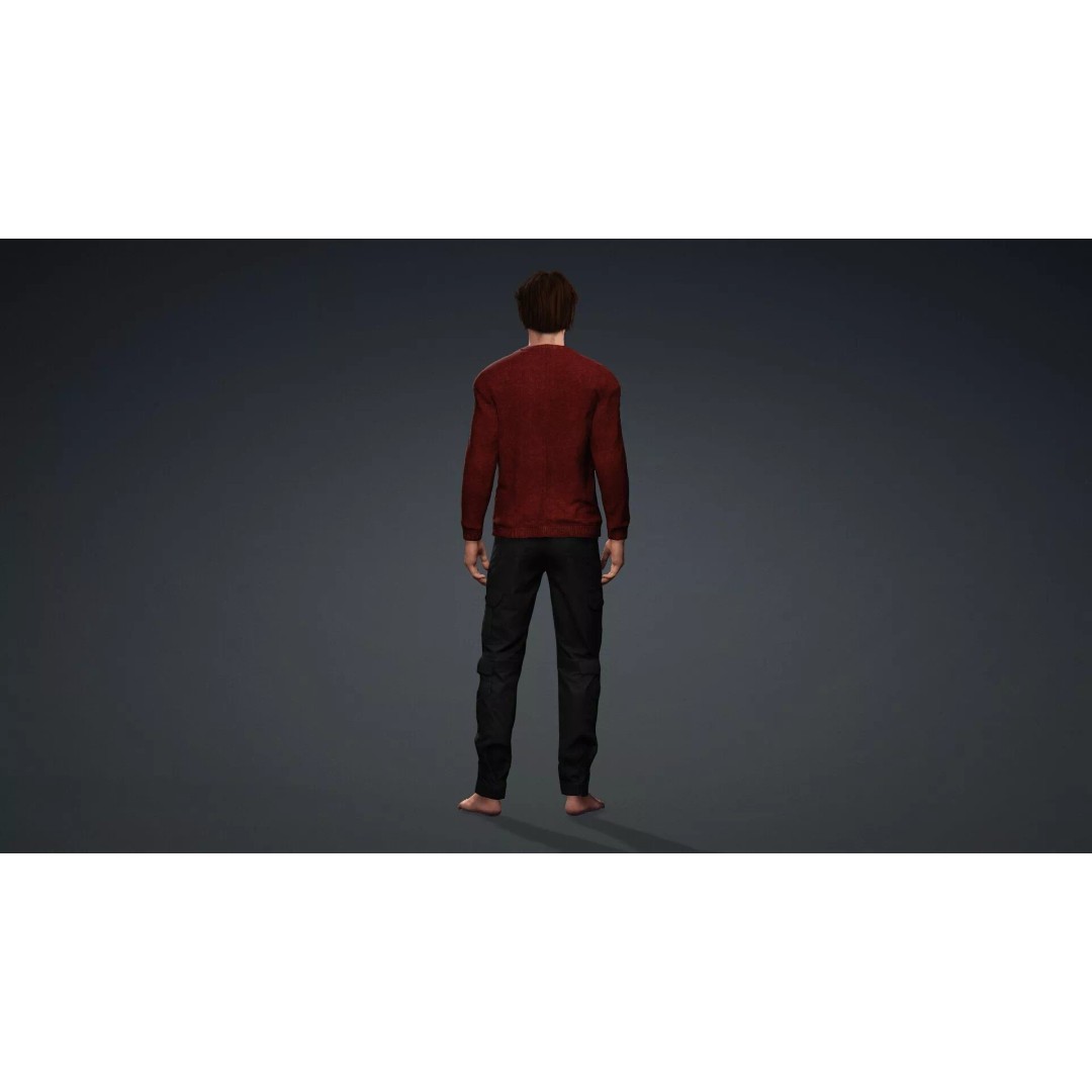 Realistic Male Character 3D Model – Game Ready, Rigged, FBX - View 6