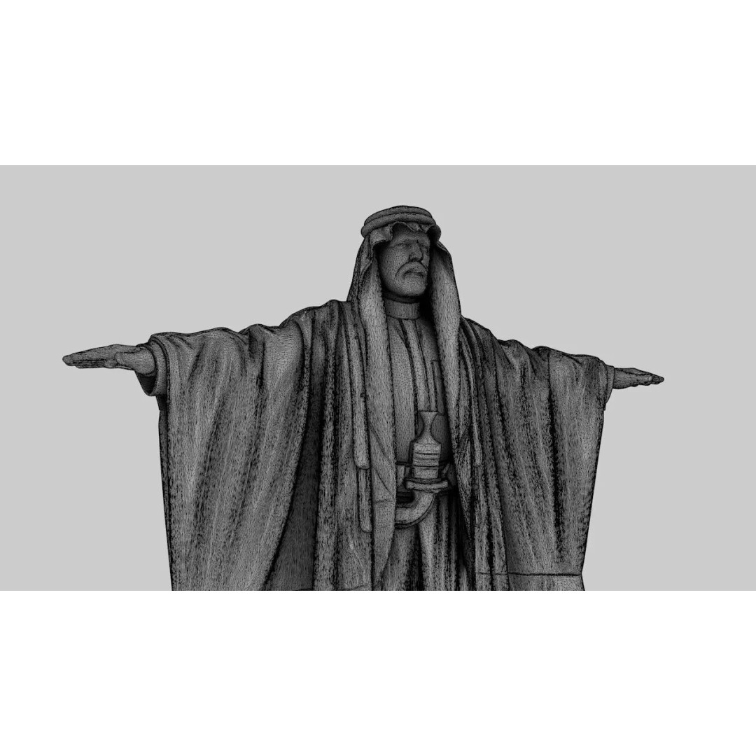 Arab Male T-Pose 3D Model – Low Poly Game Asset, FBX