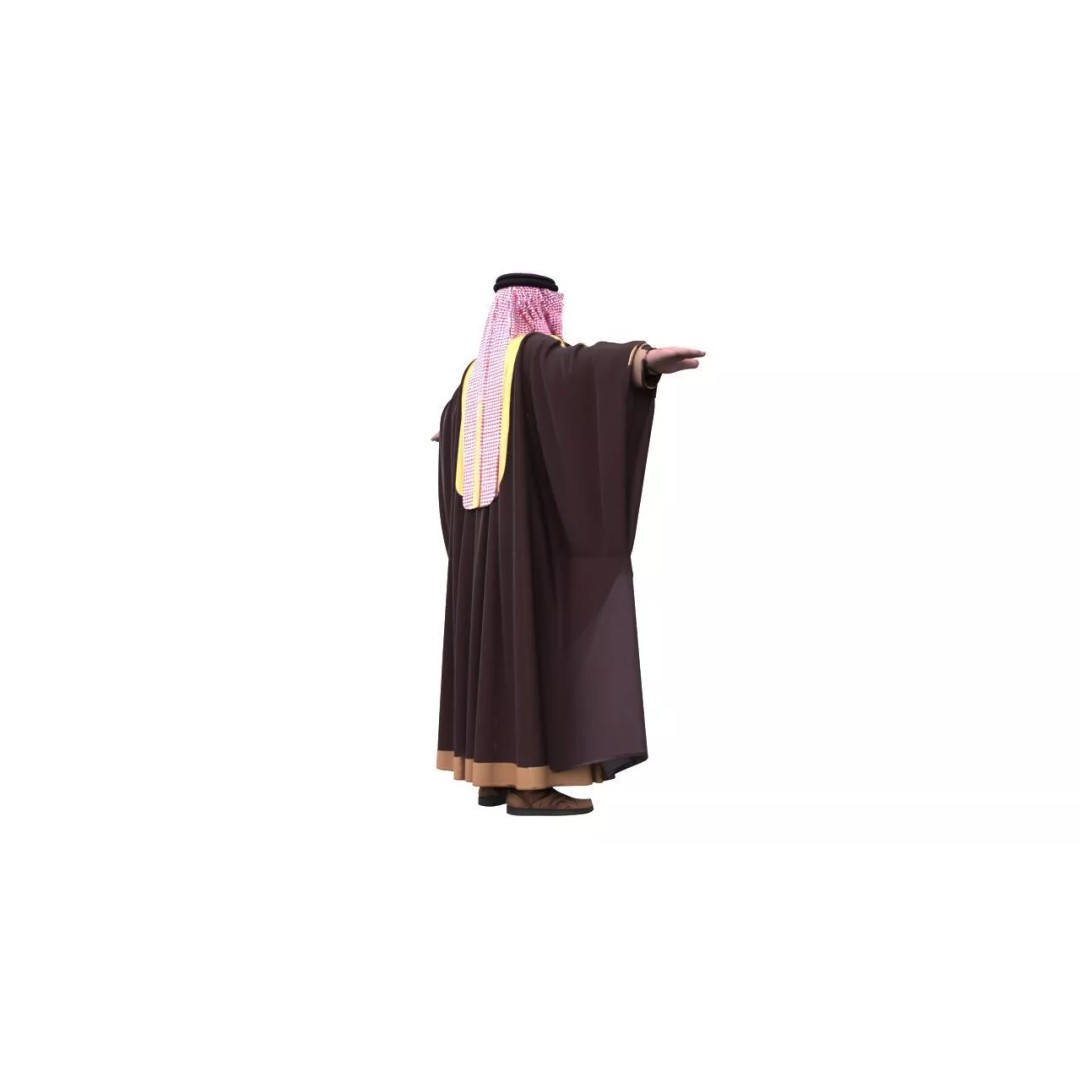 Arab Male T-Pose 3D Model – Low Poly Game Asset, FBX - View 5