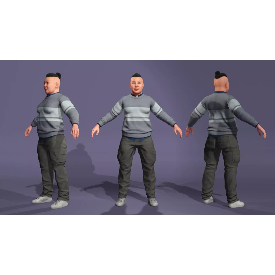 Realistic Chinese Dance Character 3D Model – Fully Rigged for UE5, FBX - View 2
