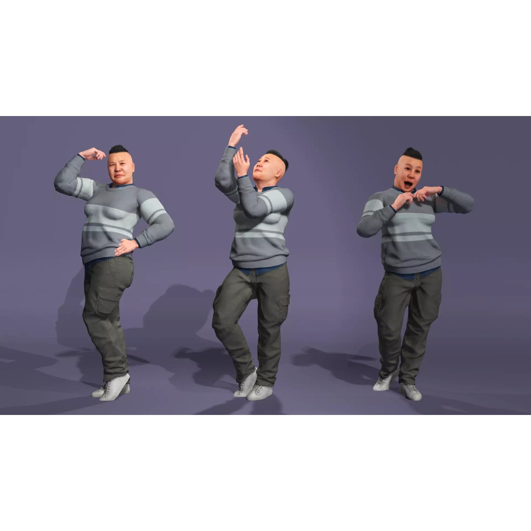 Realistic Chinese Dance Character 3D Model – Fully Rigged for UE5, FBX - View 3