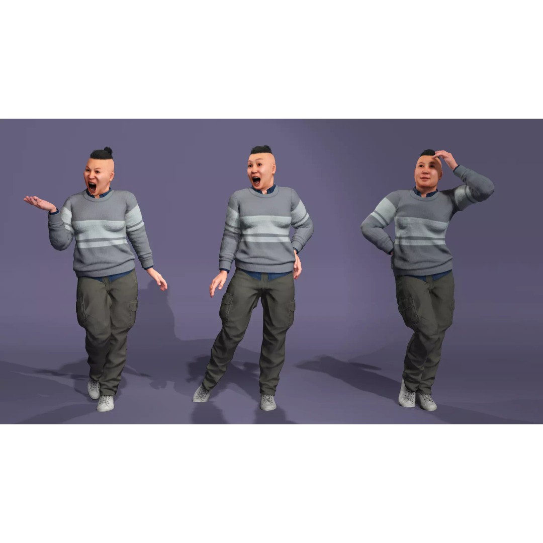 Realistic Chinese Dance Character 3D Model – Fully Rigged for UE5, FBX - View 4