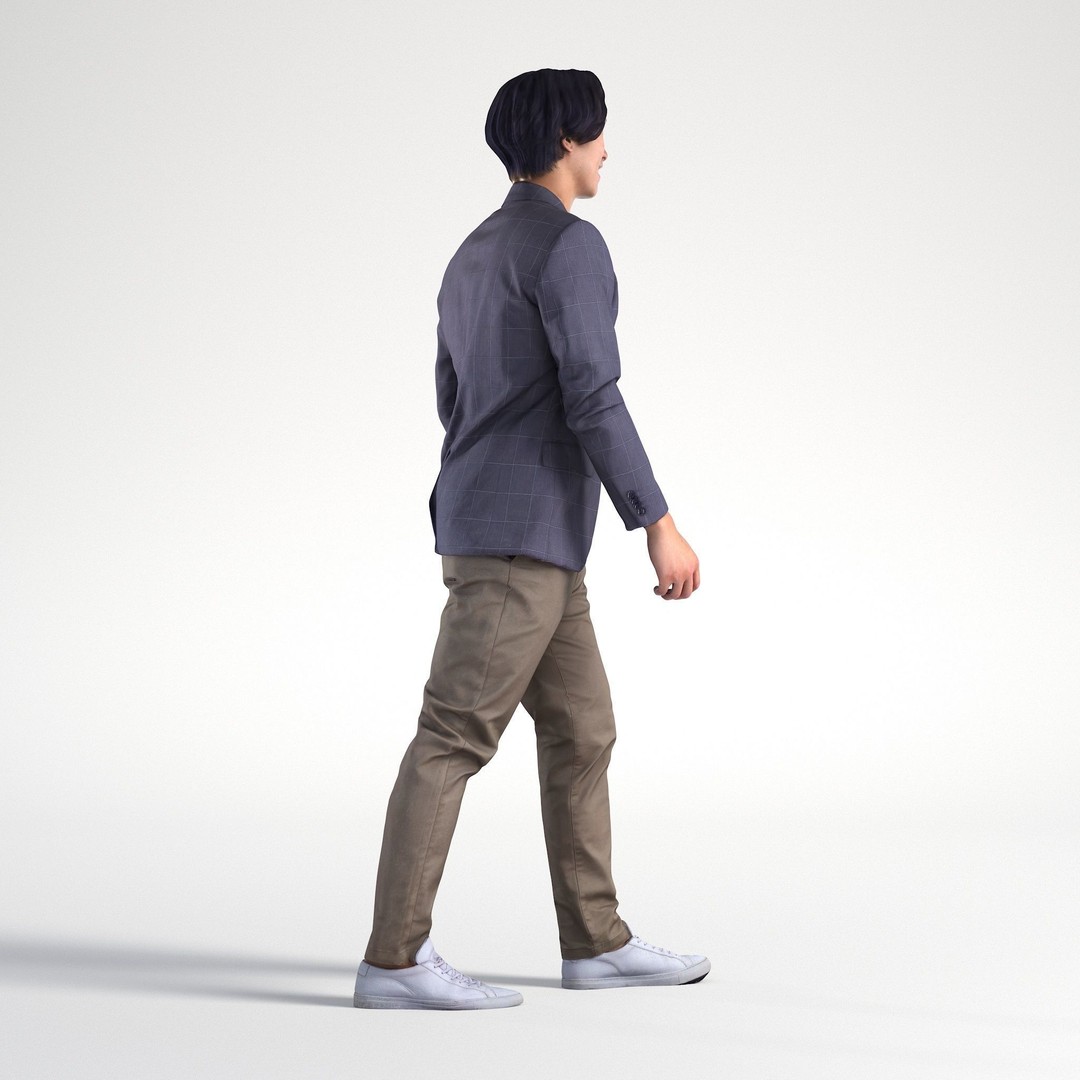 Man Business Suit 3D Model – Low Poly Realistic Character, FBX - View 5