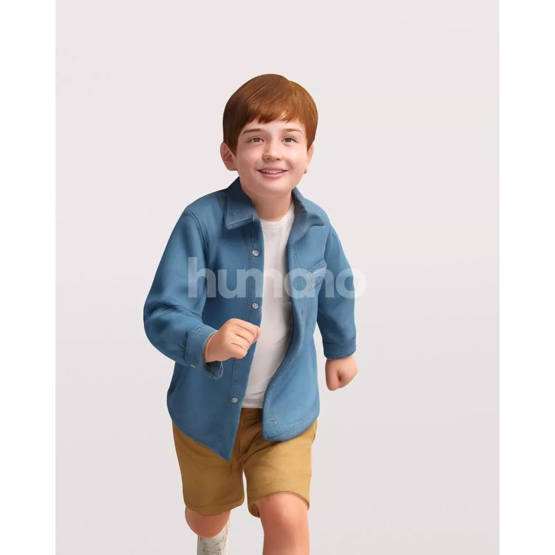 Humano Running Kid Boy 3D Model – PBR Textured Character, FBX, Blender - View 10