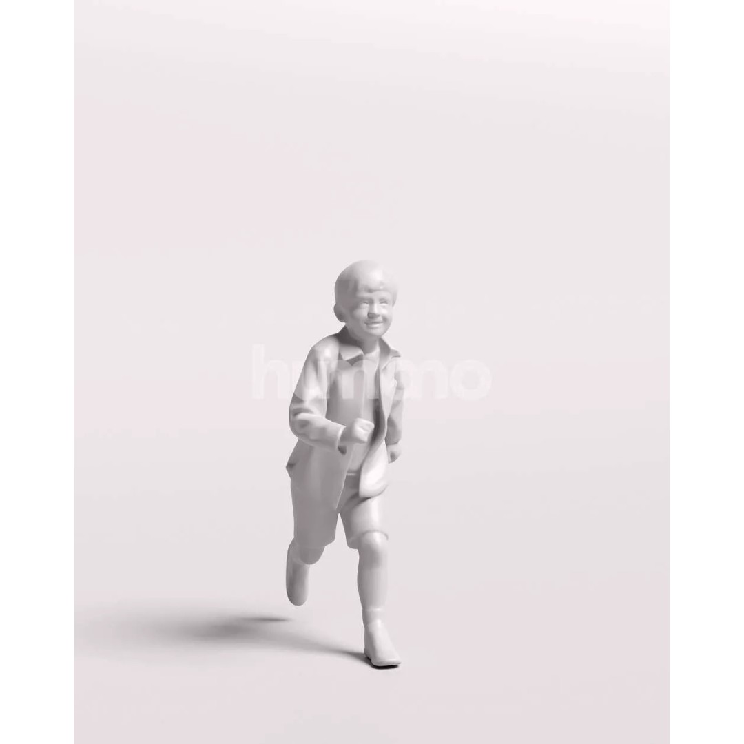 Humano Running Kid Boy 3D Model – PBR Textured Character, FBX, Blender - View 3