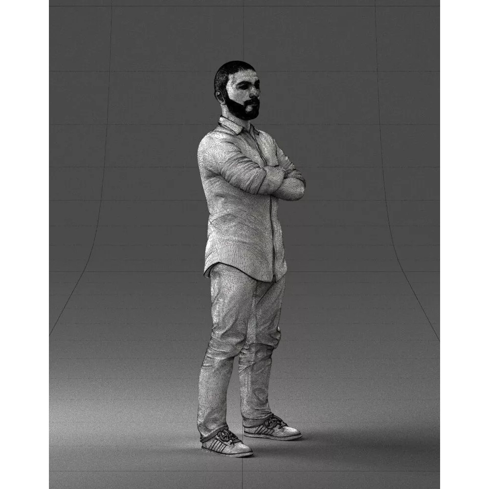 Realistic Male Character 3D Model – Casual Pink Shirt, FBX - View 11