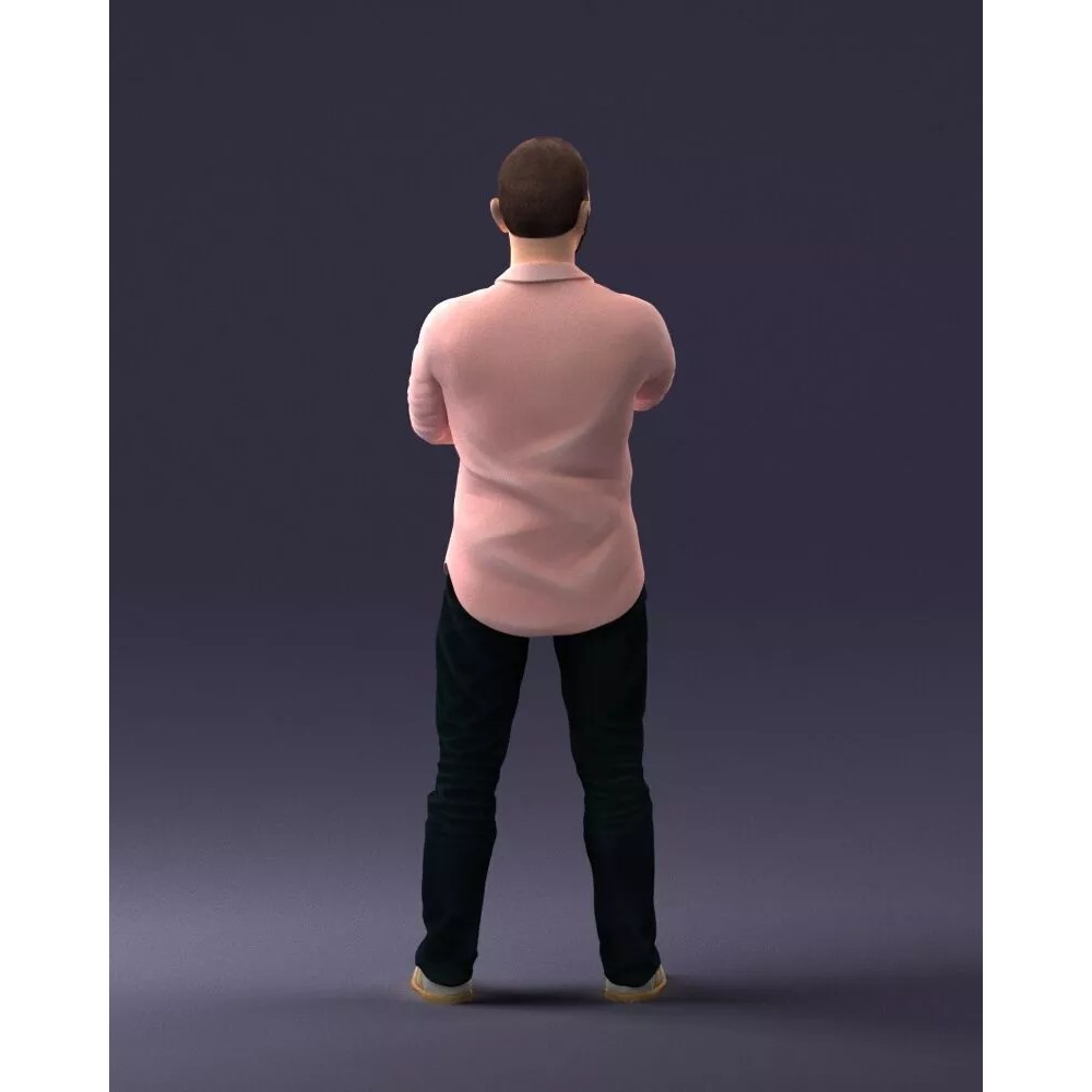 Realistic Male Character 3D Model – Casual Pink Shirt, FBX - View 18