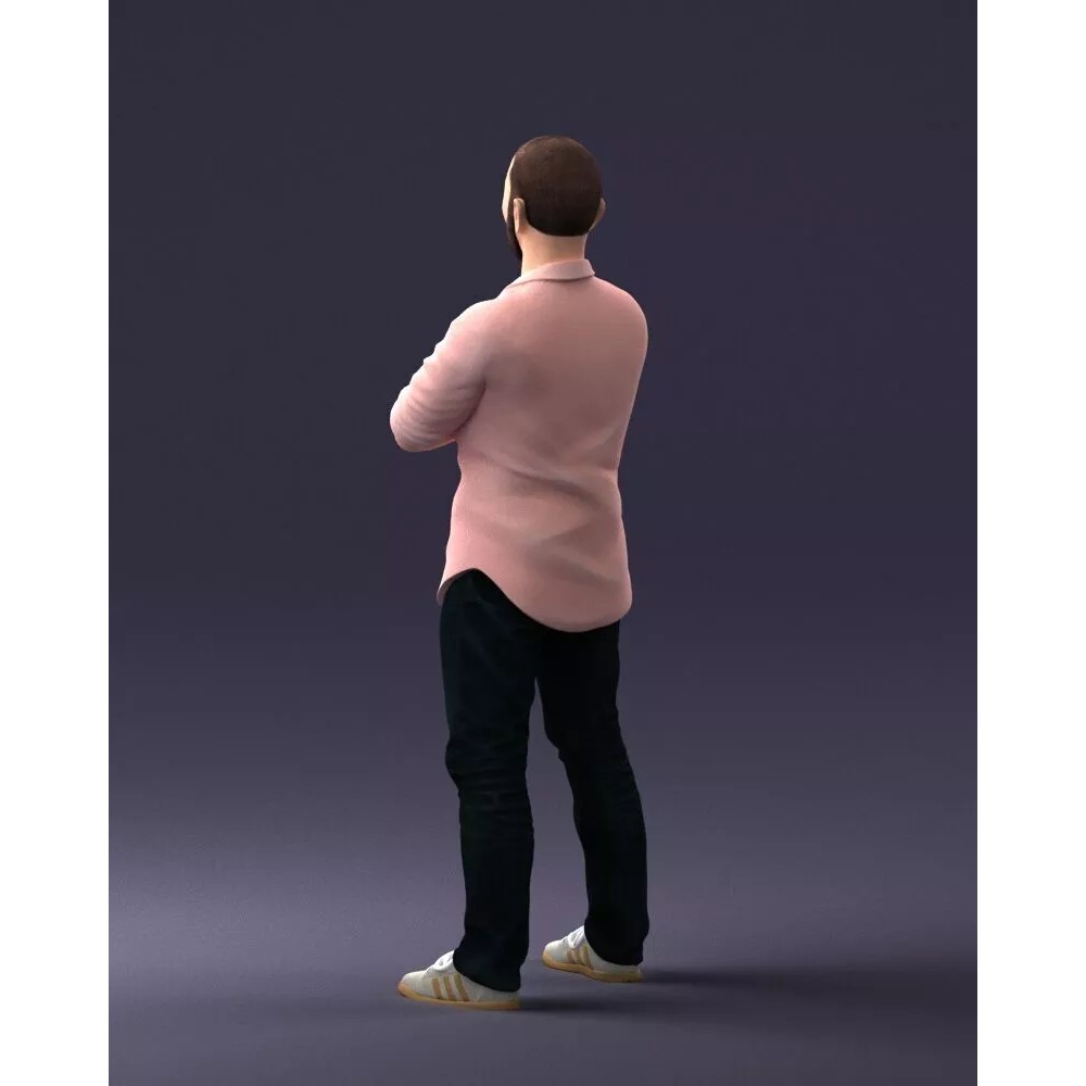 Realistic Male Character 3D Model – Casual Pink Shirt, FBX - View 21