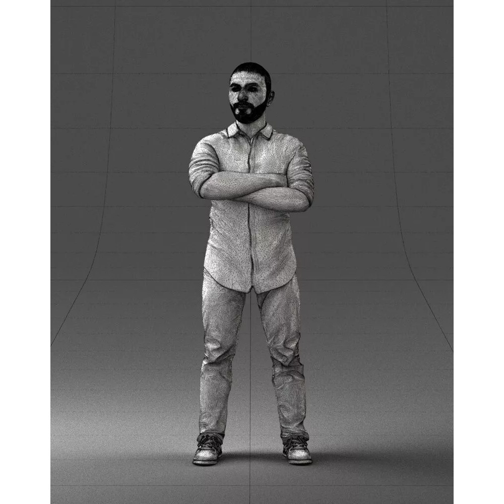 Realistic Male Character 3D Model – Casual Pink Shirt, FBX - View 3