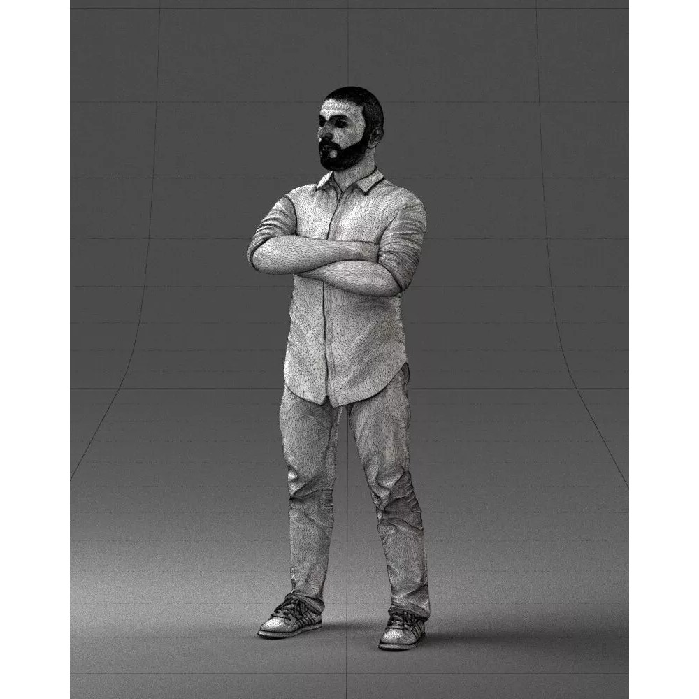 Realistic Male Character 3D Model – Casual Pink Shirt, FBX - View 32