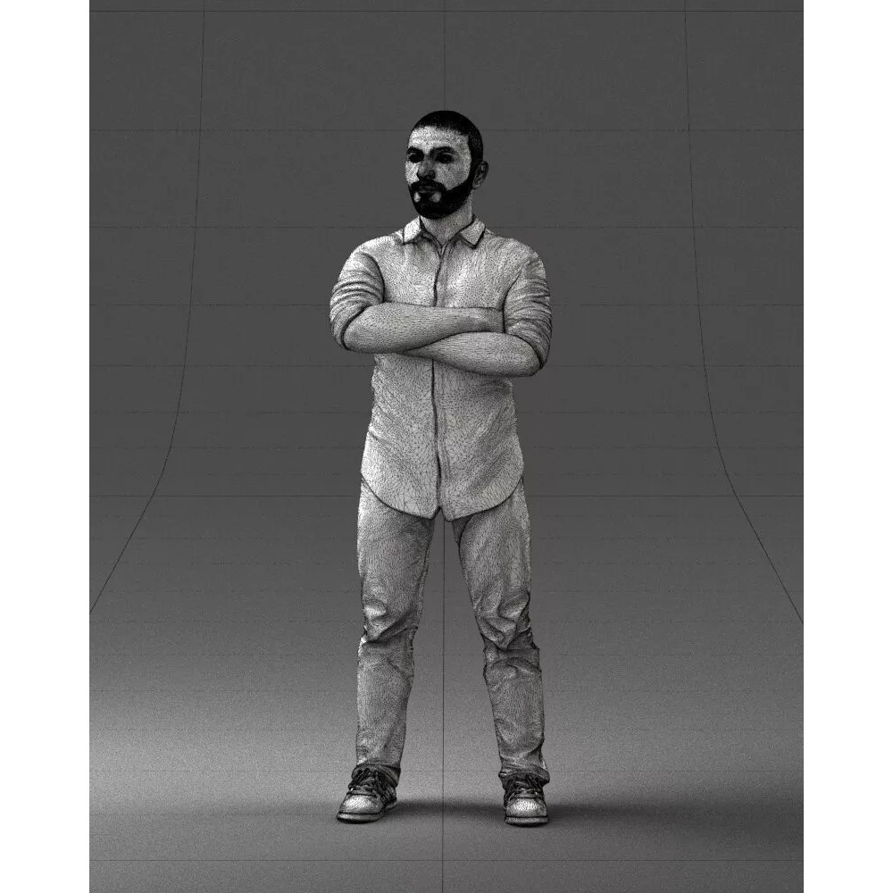 Realistic Male Character 3D Model – Casual Pink Shirt, FBX - View 35