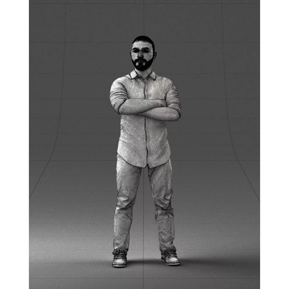 Realistic Male Character 3D Model – Casual Pink Shirt, FBX - View 5