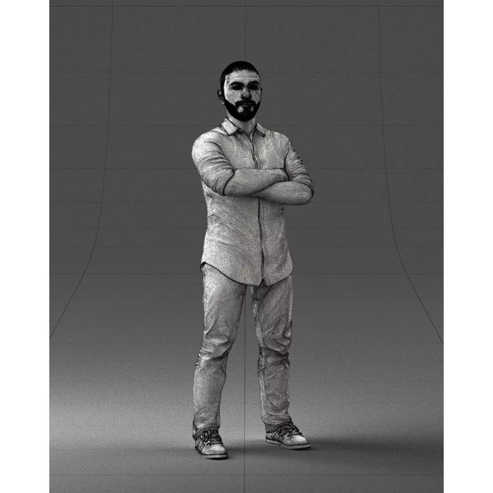 Realistic Male Character 3D Model – Casual Pink Shirt, FBX - View 8