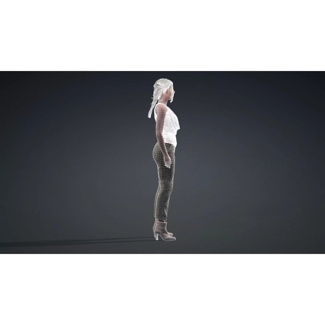 Elegant Female Character 3D Model – Rigged Game Asset, FBX - View 14