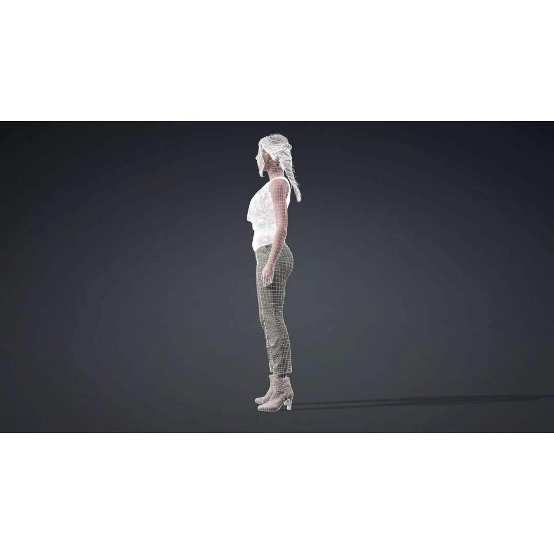 Elegant Female Character 3D Model – Rigged Game Asset, FBX - View 15