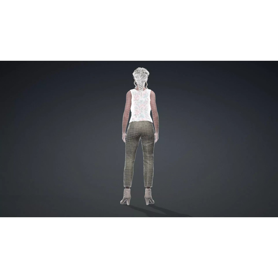 Elegant Female Character 3D Model – Rigged Game Asset, FBX - View 16