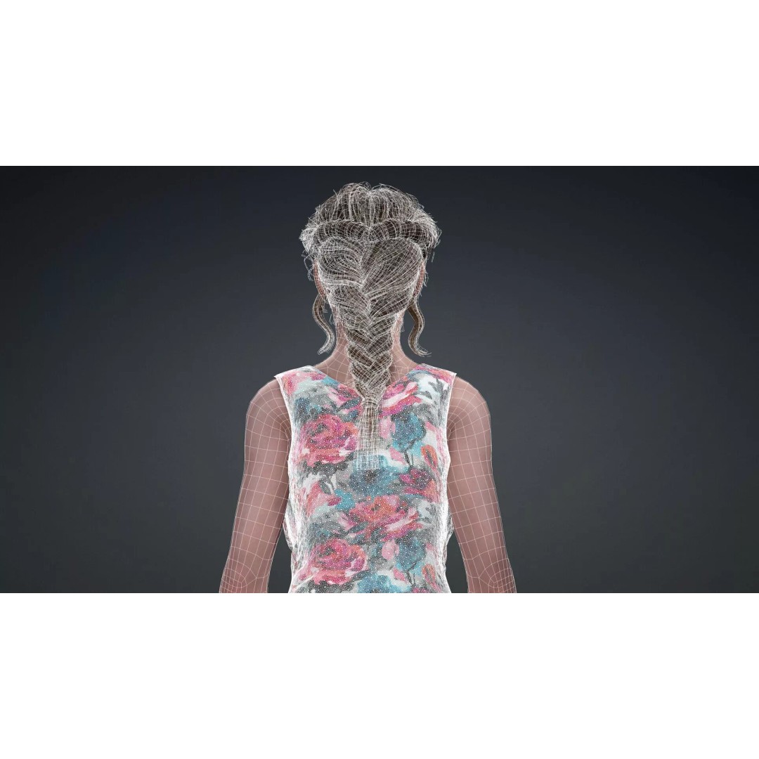 Elegant Female Character 3D Model – Rigged Game Asset, FBX - View 17
