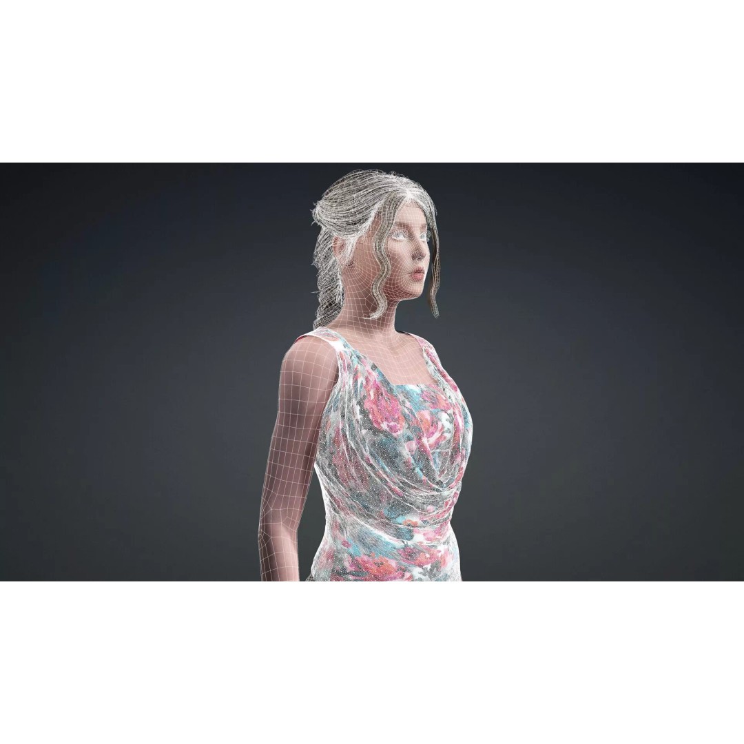 Elegant Female Character 3D Model – Rigged Game Asset, FBX - View 19