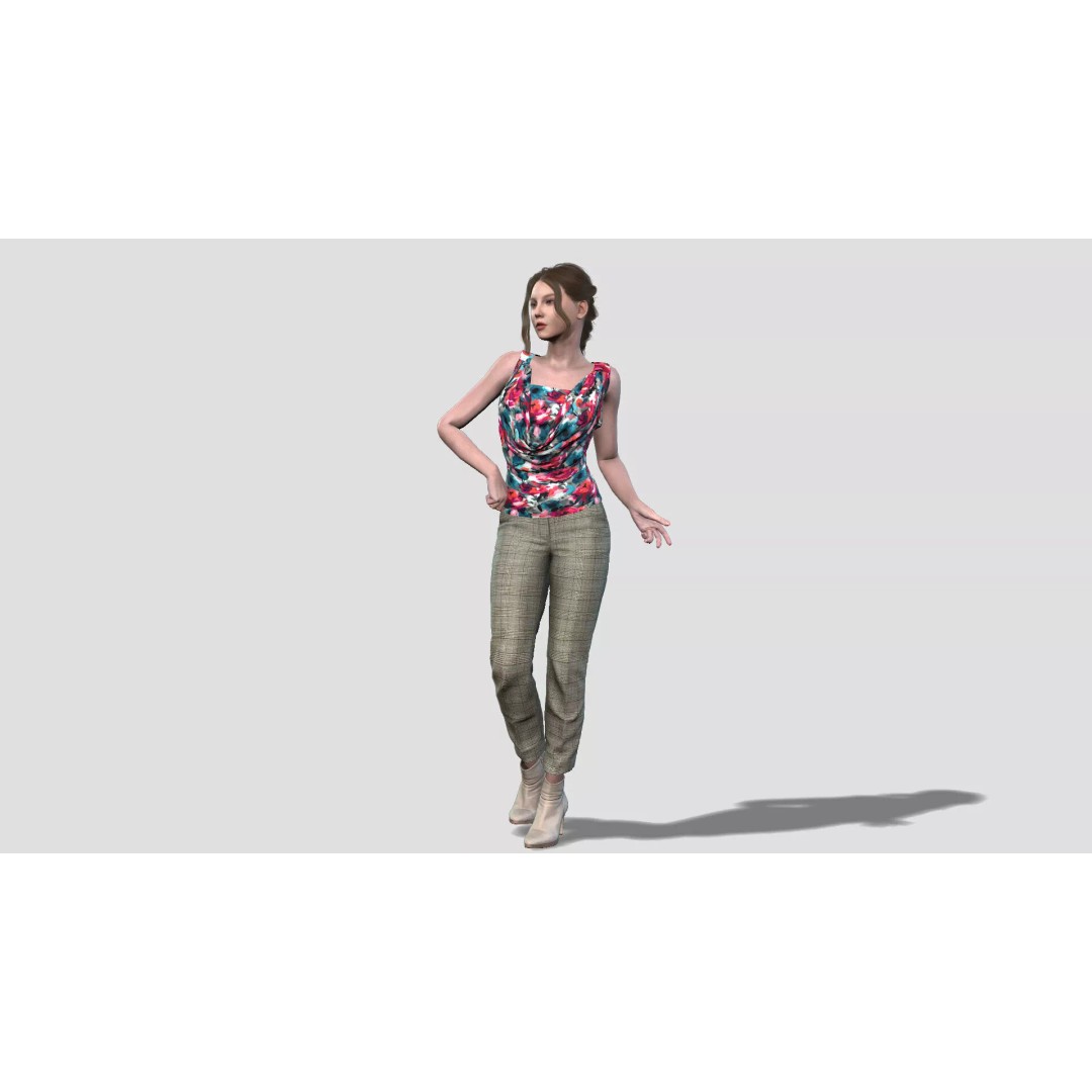 Elegant Female Character 3D Model – Rigged Game Asset, FBX - View 2