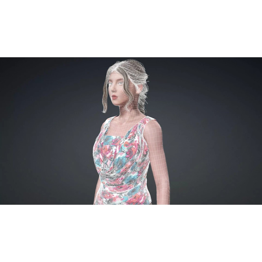 Elegant Female Character 3D Model – Rigged Game Asset, FBX - View 20
