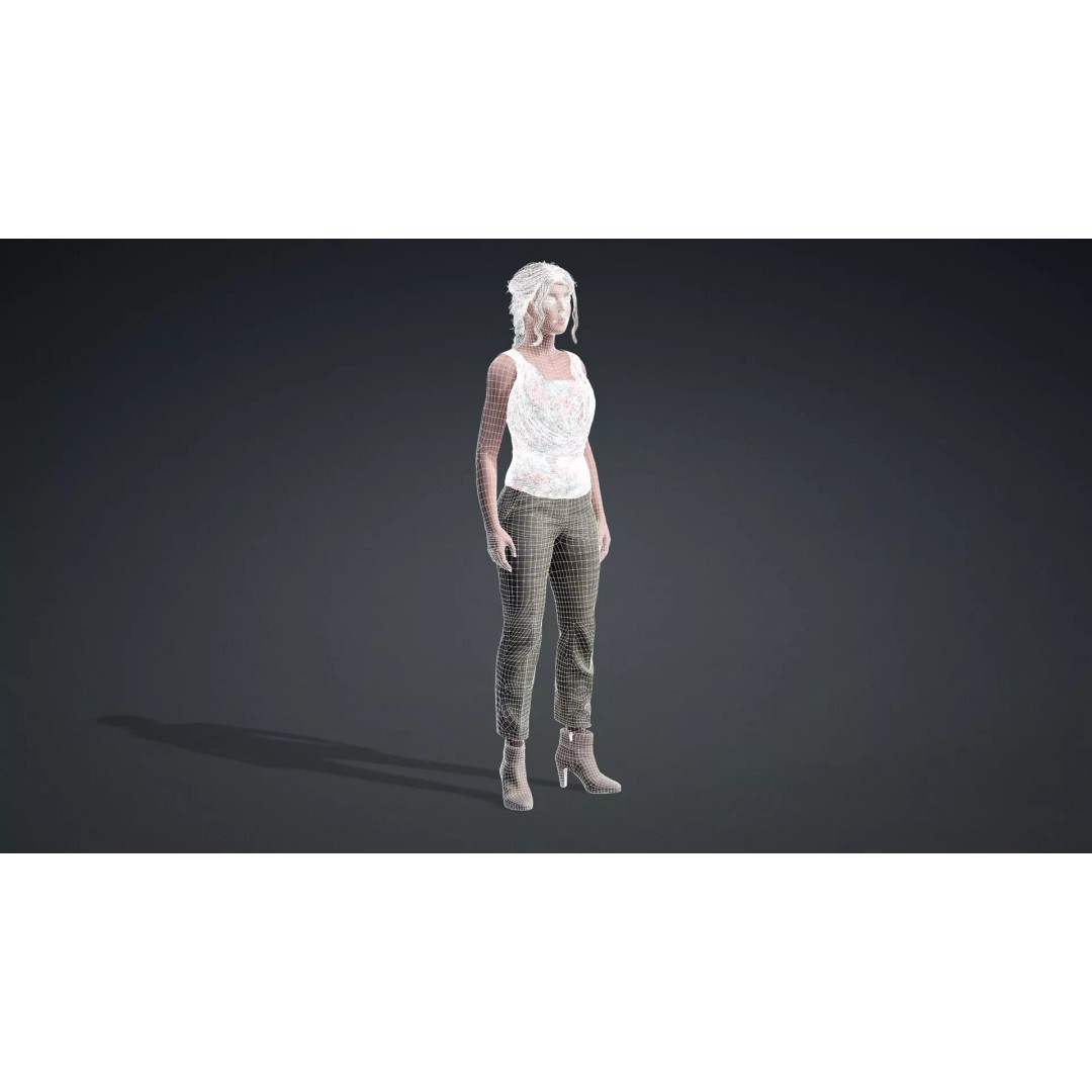 Elegant Female Character 3D Model – Rigged Game Asset, FBX - View 21