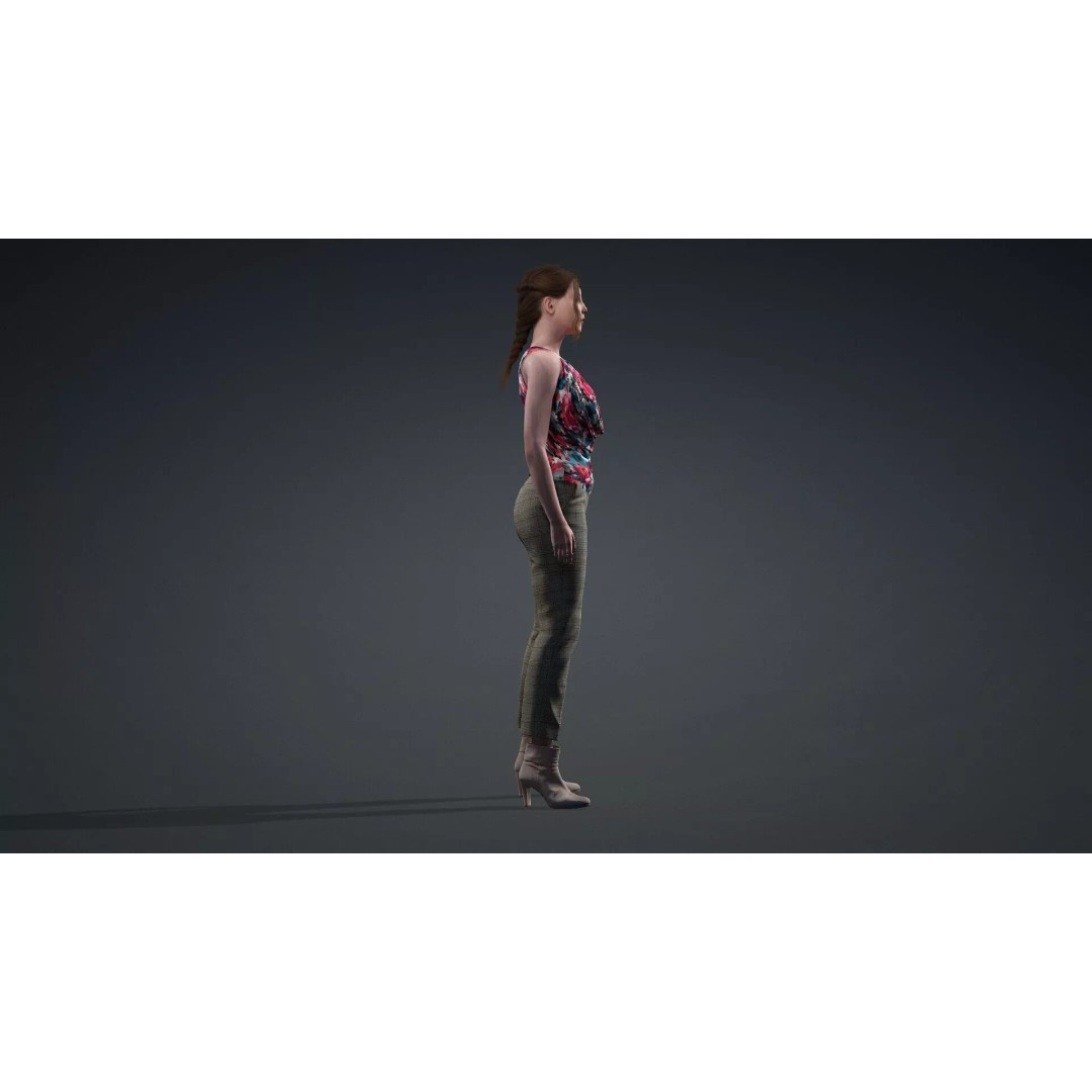 Elegant Female Character 3D Model – Rigged Game Asset, FBX - View 4