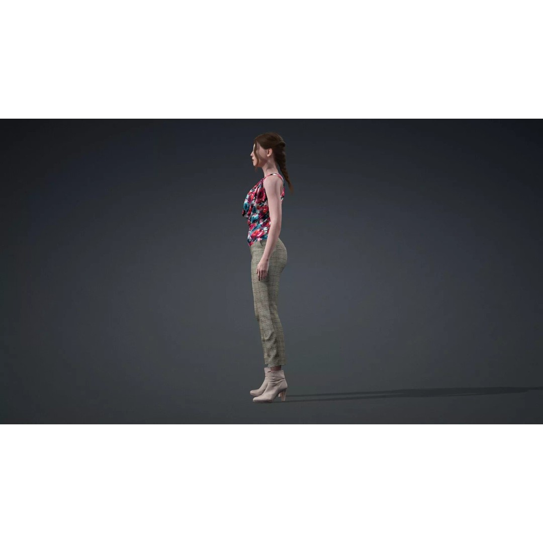 Elegant Female Character 3D Model – Rigged Game Asset, FBX - View 5