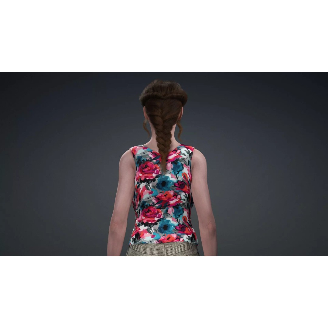 Elegant Female Character 3D Model – Rigged Game Asset, FBX - View 7